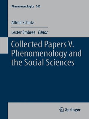 cover image of Collected Papers V. Phenomenology and the Social Sciences